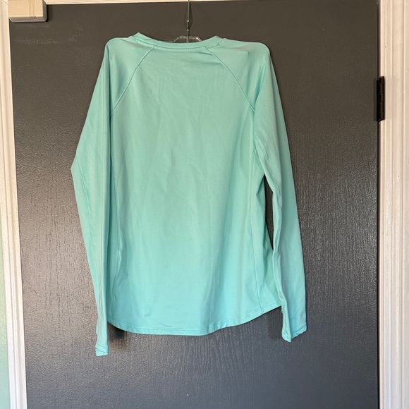 Under Armour Teal Long Sleeve Top with Black Details, thick, soft, and stretchy - Picture 3 of 4
